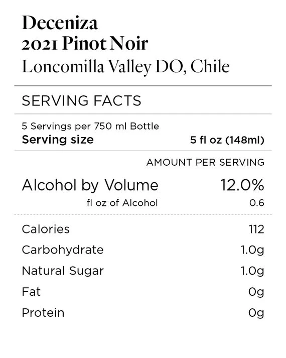 Deceniza 2021 Pinot Noir Loncomilla Valley DO, Chile - Image 4