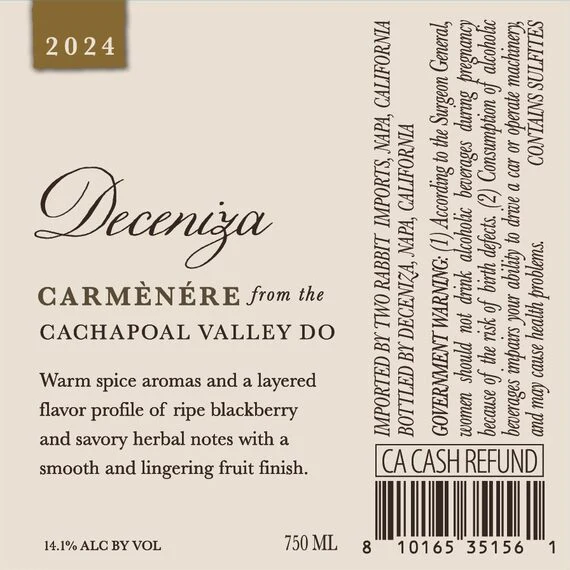 Deceniza 2024 Carménère Cachapoal Valley DO, Chile - Image 3