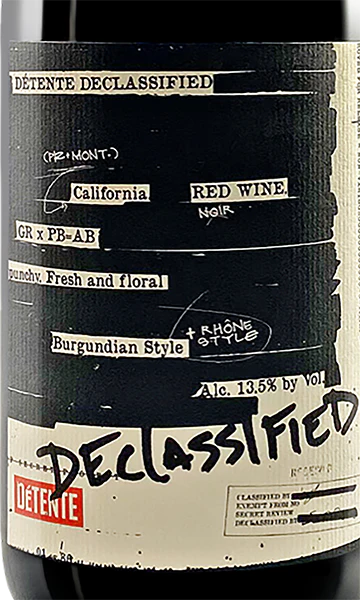 Détente 2019 Declassified Red Blend California - Image 2