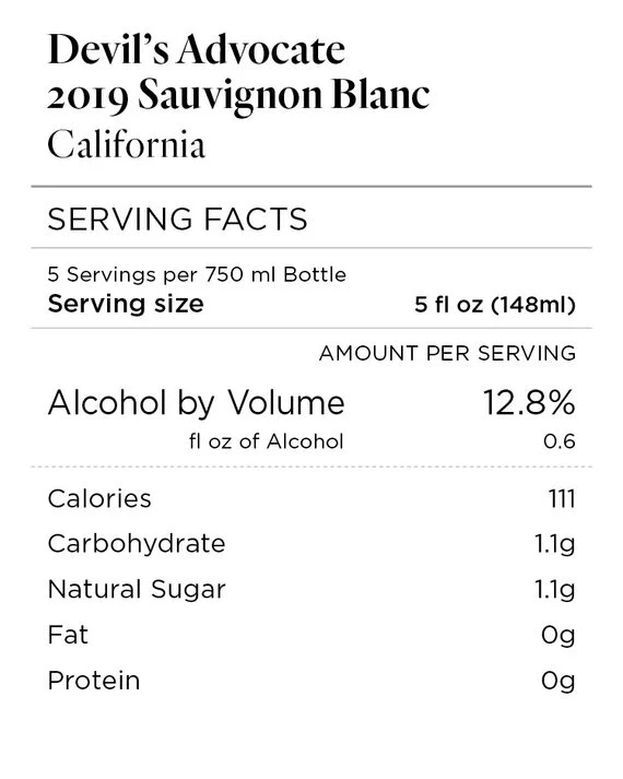 Devil's Advocate 2019 Sauvignon Blanc California - Image 3