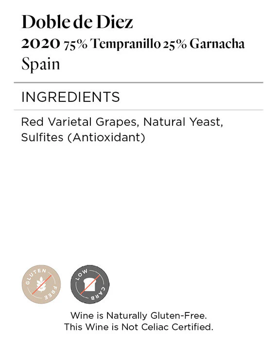 Doble de Diez 2020 Tempranillo - Garnacha, Spain - Image 5