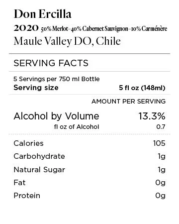 Don Ercilla 2020 Merlot – Cabernet – Carménère Maule Valley DO, Chile - Image 4