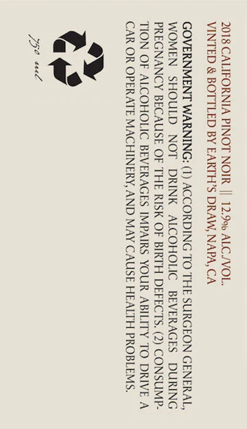 Earth's Draw 2018 Pinot Noir California - Image 3