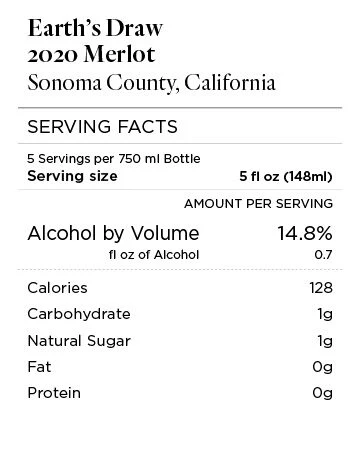 Earth's Draw 2020 Merlot Sonoma County, California - Image 4