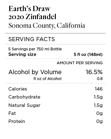 Earth's Draw 2020 Zinfandel Sonoma County, California - Image 4