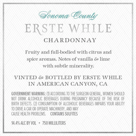 Erste While 2019 Chardonnay Sonoma County, California - Image 3