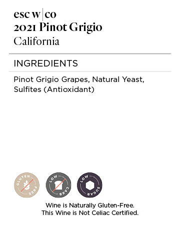 esc w|co 2021 Pinot Grigio, California - Image 5