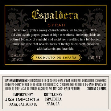Espaldera 2020 Syrah, Spain - Image 3