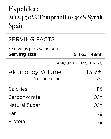 Espaldera 2024 Tempranillo-Syrah Spain - Image 4