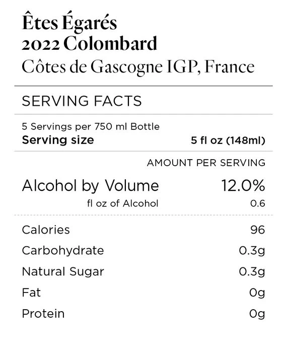 Êtes Égarés 2022 Colombard Côtes de Gascogne IGP, France - Image 4