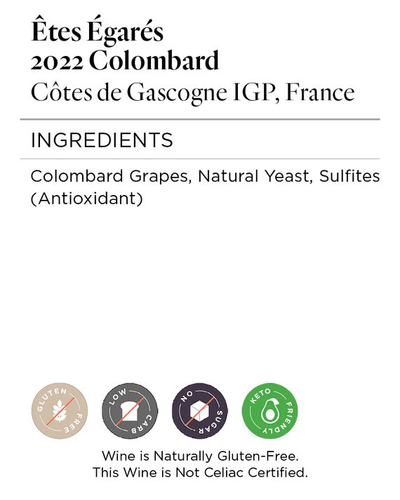 Êtes Égarés 2022 Colombard Côtes de Gascogne IGP, France - Image 5
