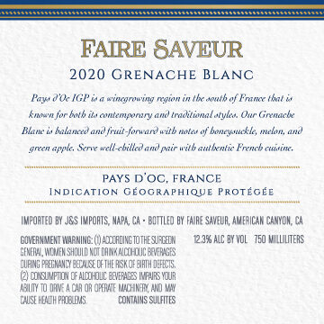 Faire Saveur 2020 Grenache Blanc Pays d'Oc IGP, France - Image 3