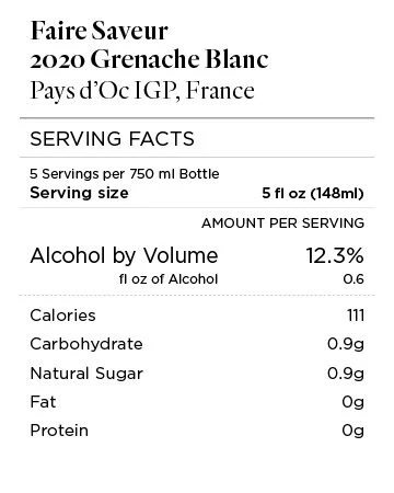 Faire Saveur 2020 Grenache Blanc Pays d'Oc IGP, France - Image 4