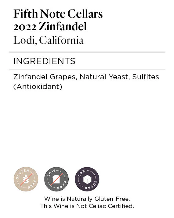 Fifth Note Cellars 2022 Zinfandel Lodi, California - Image 5