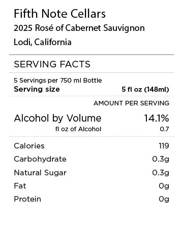 Fifth Note Cellars 2025 Rosé of Cabernet Sauvignon Lodi, California - Image 4