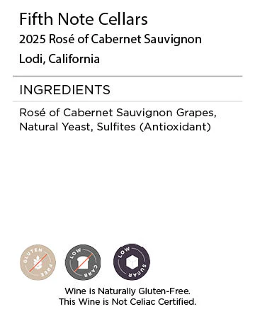 Fifth Note Cellars 2025 Rosé of Cabernet Sauvignon Lodi, California - Image 5