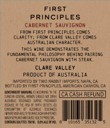 First Principles 2022 Cabernet Sauvignon Clare Valley, Australia - Image 3