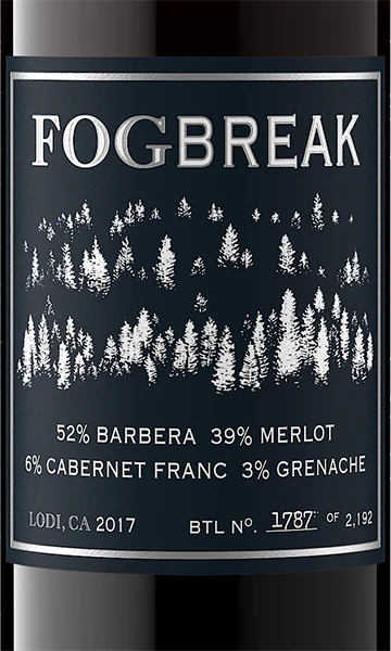 Fogbreak 2017 Barbera Merlot Cabernet Franc Grenache Lodi, California - Image 2