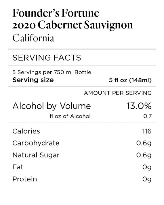 Founder's Fortune 2020 Cabernet Sauvignon California - Image 4