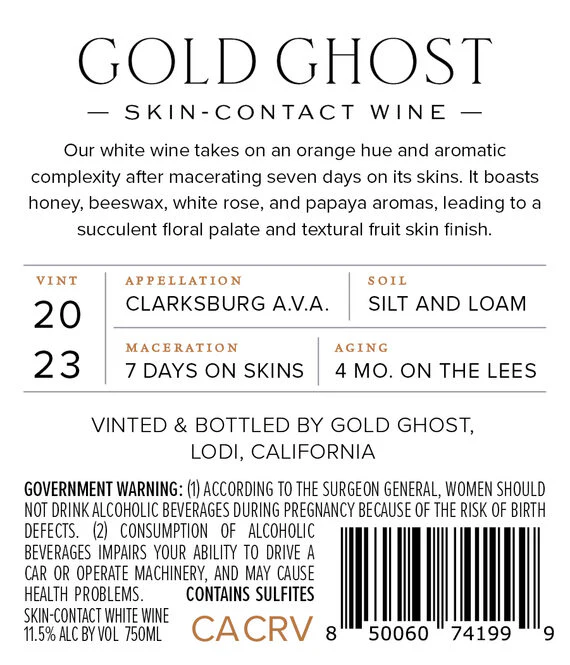 Gold Ghost 2023 Orange Clarksburg AVA, California - Image 3