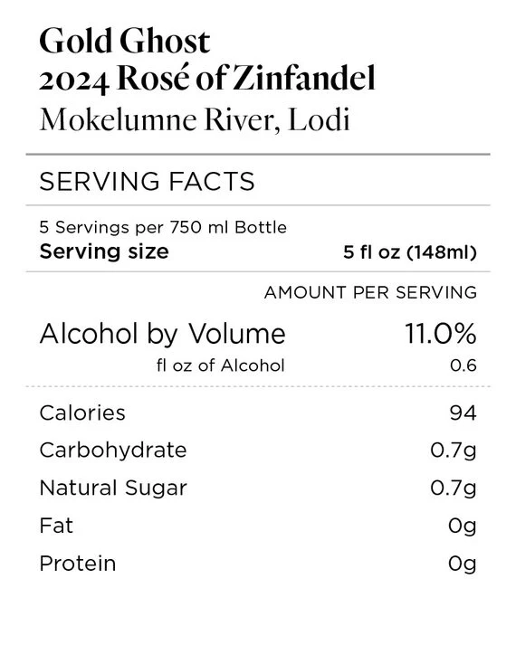 Gold Ghost 2024 Rosé of Zinfandel Mokelumne River, Lodi, California - Image 5