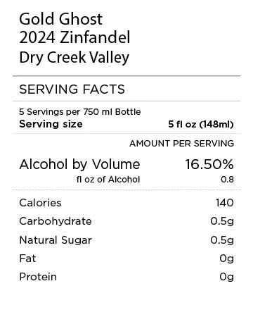 Gold Ghost 2024 Zinfandel Dry Creek Valley - Image 4