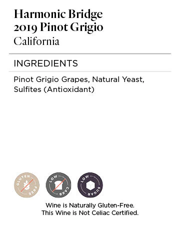 Harmonic Bridge 2019 Pinot Grigio, California - Image 5