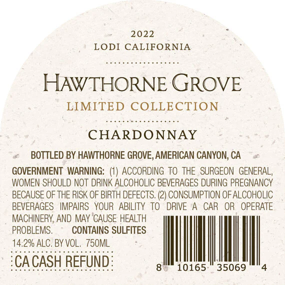 Hawthorne Grove 2022 Chardonnay Lodi, California - Image 3