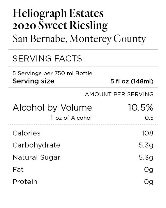 Heliograph Estates 2020 Sweet Riesling San Bernabe, California - Image 4