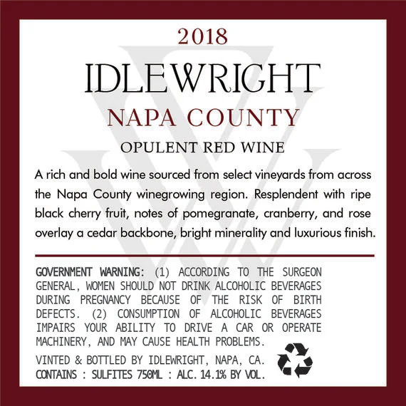 Idlewright 2018 Opulent Red Napa County, California - Image 7