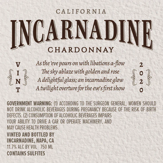 Incarnadine 2020 Chardonnay California - Image 6