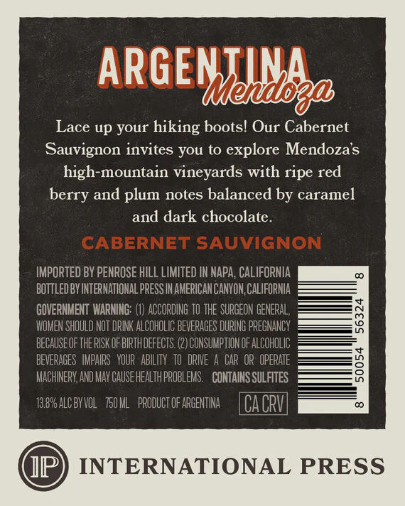International Press 2019 Cabernet Sauvignon Mendoza, Argentina - Image 3