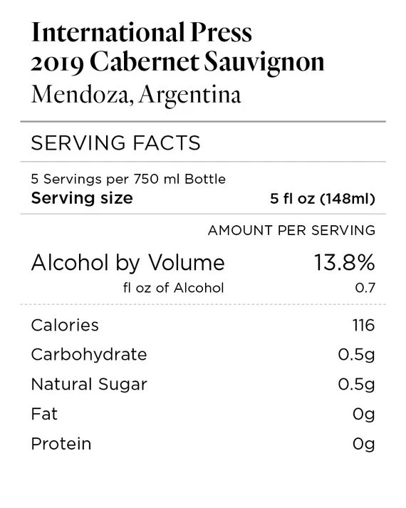 International Press 2019 Cabernet Sauvignon Mendoza, Argentina - Image 4