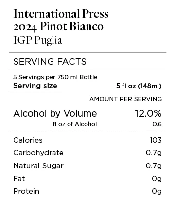 International Press 2024 Pinot Bianco, IGP Puglia - Image 4