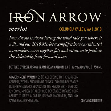 Iron Arrow 2018 Merlot Columbia Valley, Washington - Image 3