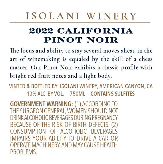Isolani Winery 2022 Pinot Noir, California - Image 3