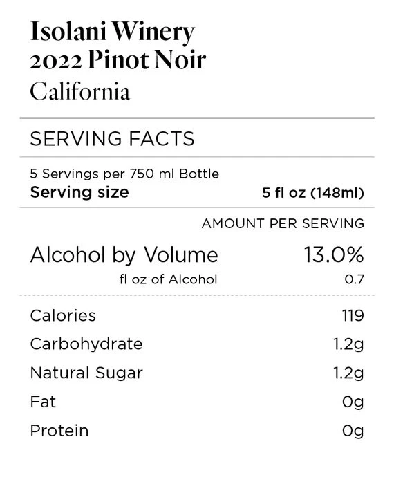 Isolani Winery 2022 Pinot Noir, California - Image 4