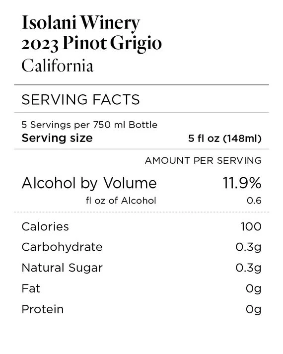 Isolani Winery 2023 Pinot Grigio, California - Image 4