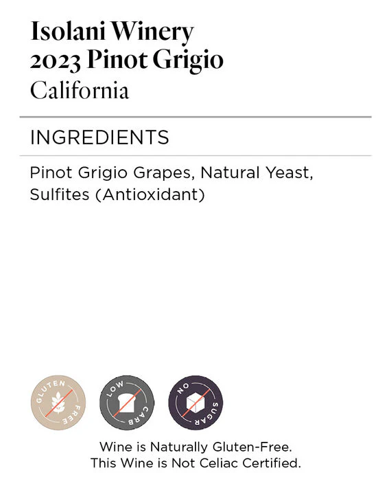 Isolani Winery 2023 Pinot Grigio, California - Image 5