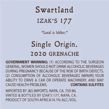 Izak's 177 2020 Grenache Swartland, South Africa - Image 3