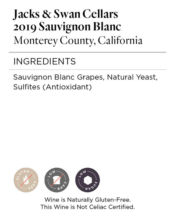 Jacks & Swan Cellars 2019 Sauvignon Blanc Monterey County, California - Image 4