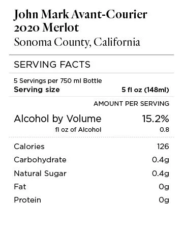 John Mark Avant-Courier 2020 Merlot Sonoma County, California - Image 4