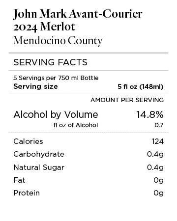 John Mark Avant-Courier 2024 Merlot Mendocino County, California - Image 4