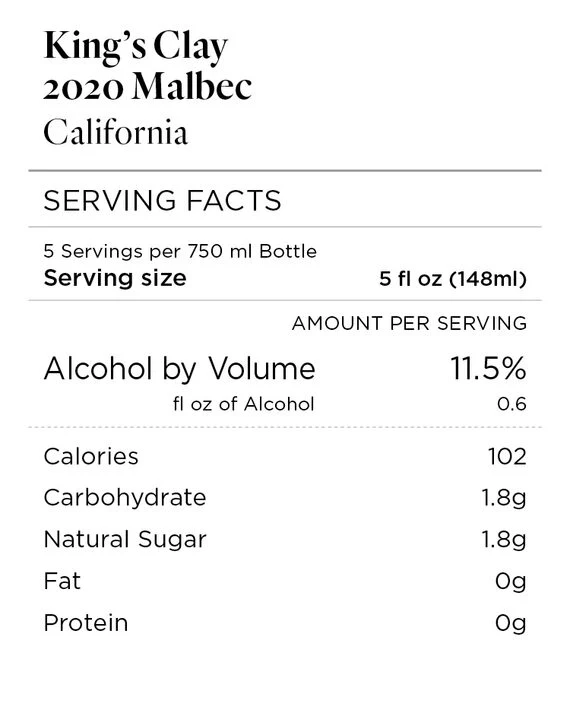 King's Clay 2020 Special Reserve Malbec California - Image 4