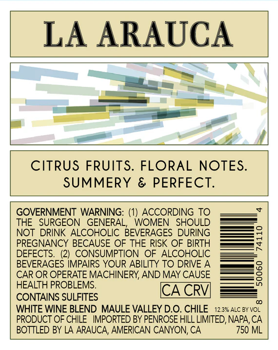 La Arauca 2021 White Blend Maule Valley DO, Chile - Image 3