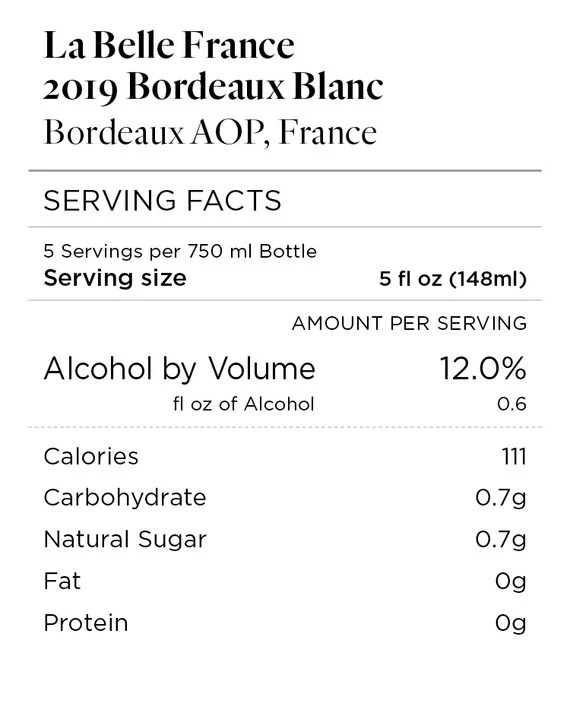 La Belle France 2019 Bordeaux Blanc Bordeaux AOP, France - Image 6