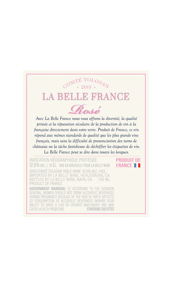 La Belle France 2019 Rosé Comté Tolosan IGP, France - Image 7