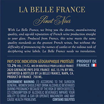 La Belle France 2020 100% Pinot Noir Pays d'Oc IGP, France - Image 3