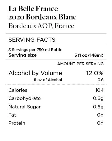 La Belle France 2020 Bordeaux Blanc Bordeaux AOP, France - Image 4