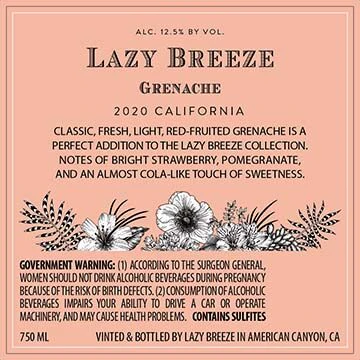 Lazy Breeze 2020 Grenache California - Image 3